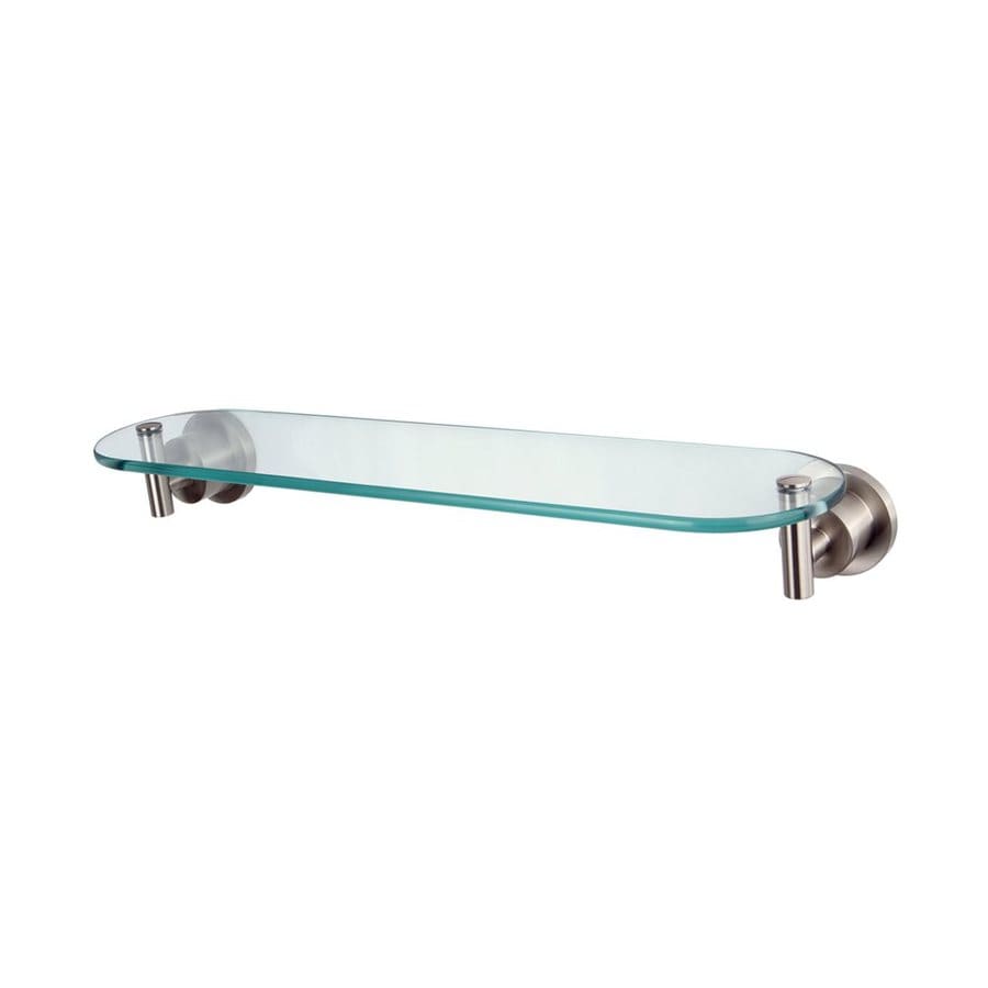 Elements of Design Concord Satin Nickel and Glass Bathroom Shelf at Lowes.com