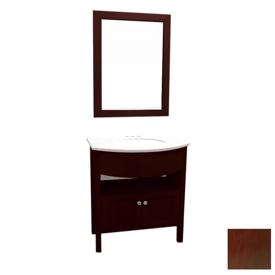 Yosemite Home Decor YVEC-F01E 28-in Espresso Transitional Single Sink Bathroom Vanity with Top