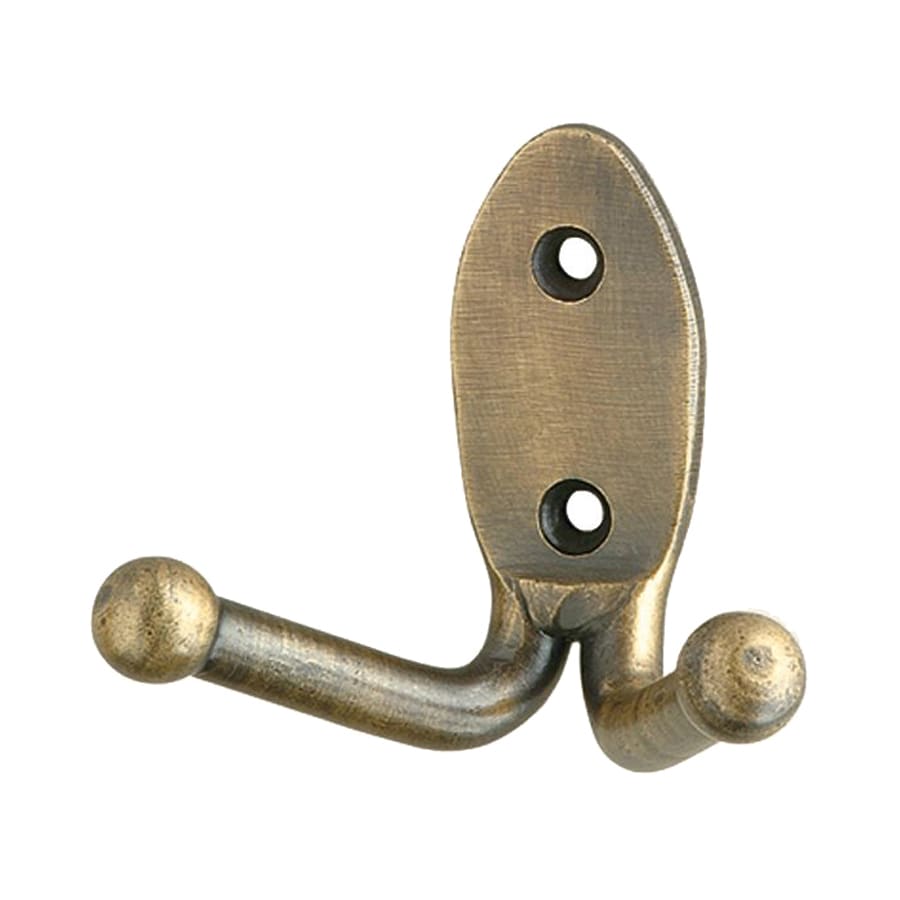 Siro Designs Provence 2-Hook Antique Brass Towel Hook at Lowes.com