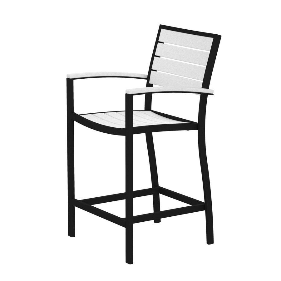 POLYWOOD Slat Seat Aluminum Patio BarHeight Chair at