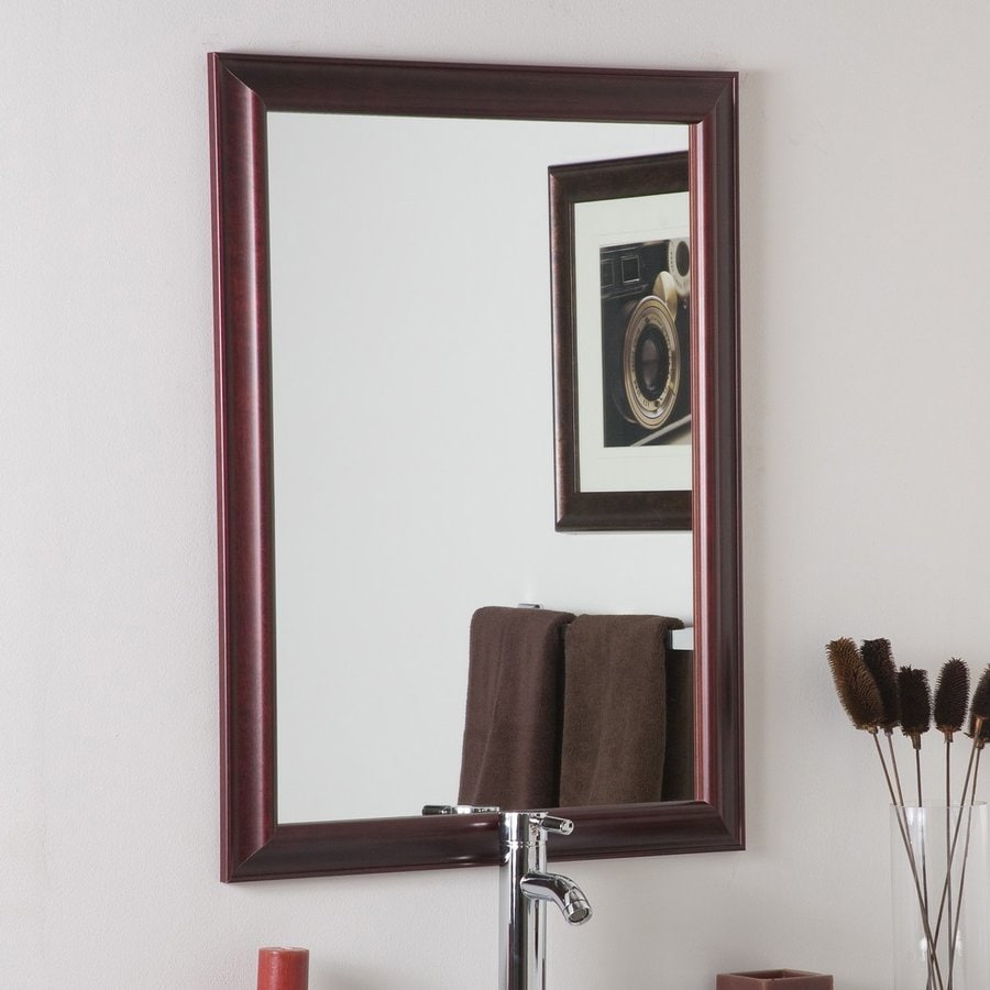 Decor Wonderland London 12.12-in Mahogany Rectangular Bathroom Mirror Decor Wonderland London 12.12-in Mahogany Rectangular Bathroom Mirror