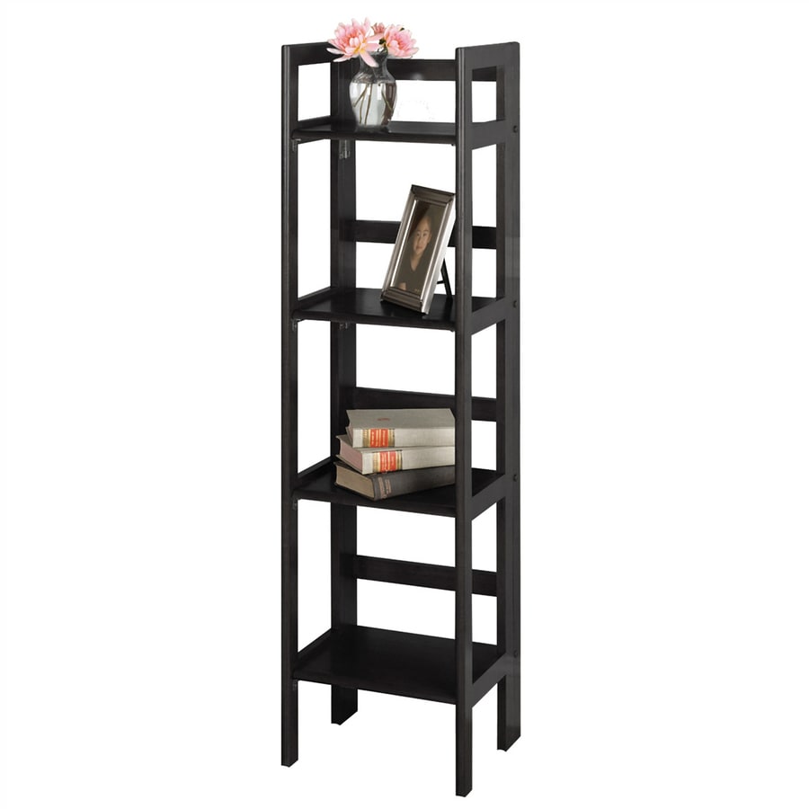 Winsome Wood Black 14-in W x 51.5-in H x 11.5-in D 4-Shelf Bookcase 