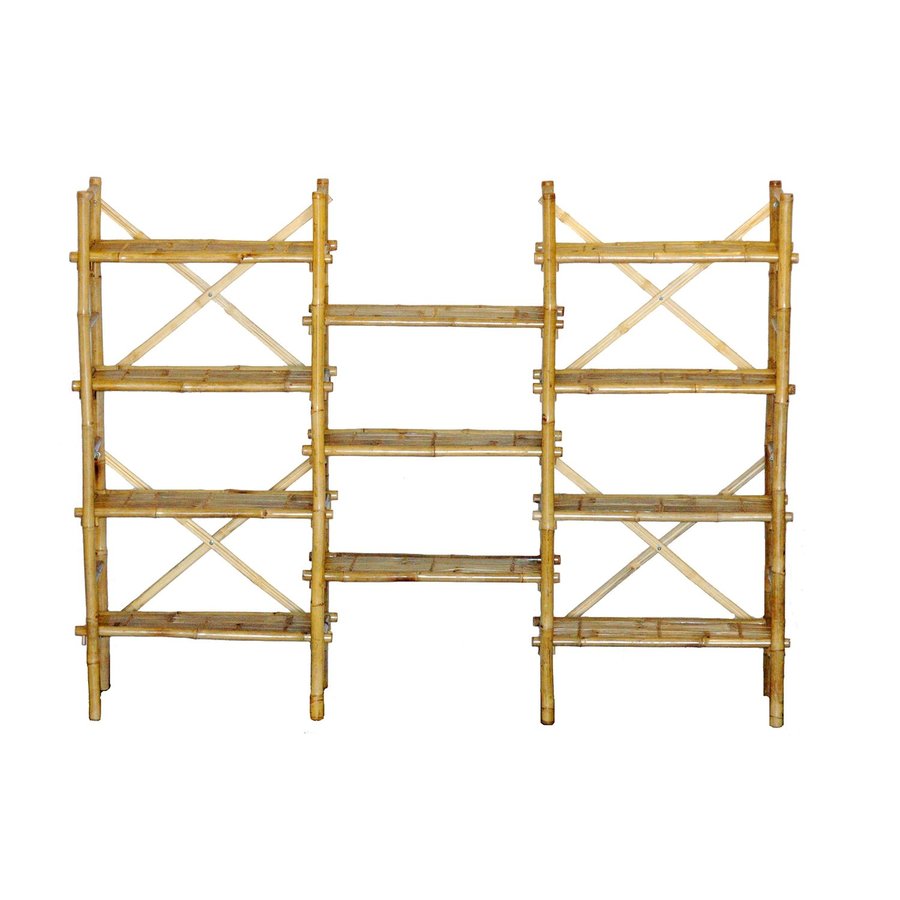 Shop Bamboo 54 62-in H x 80-in W x 15-in D 4-Tier Wood Freestanding ...