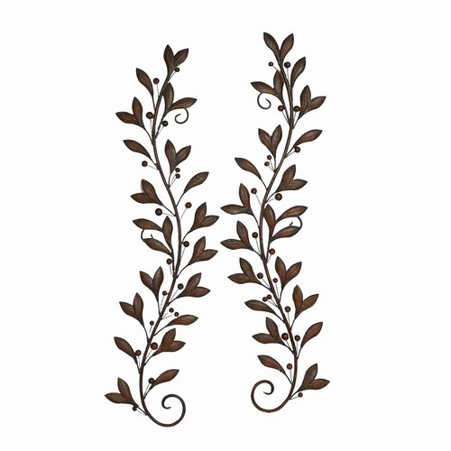 Woodland Imports 2Piece 16in W x 58in H Frameless Metal Vines 3D