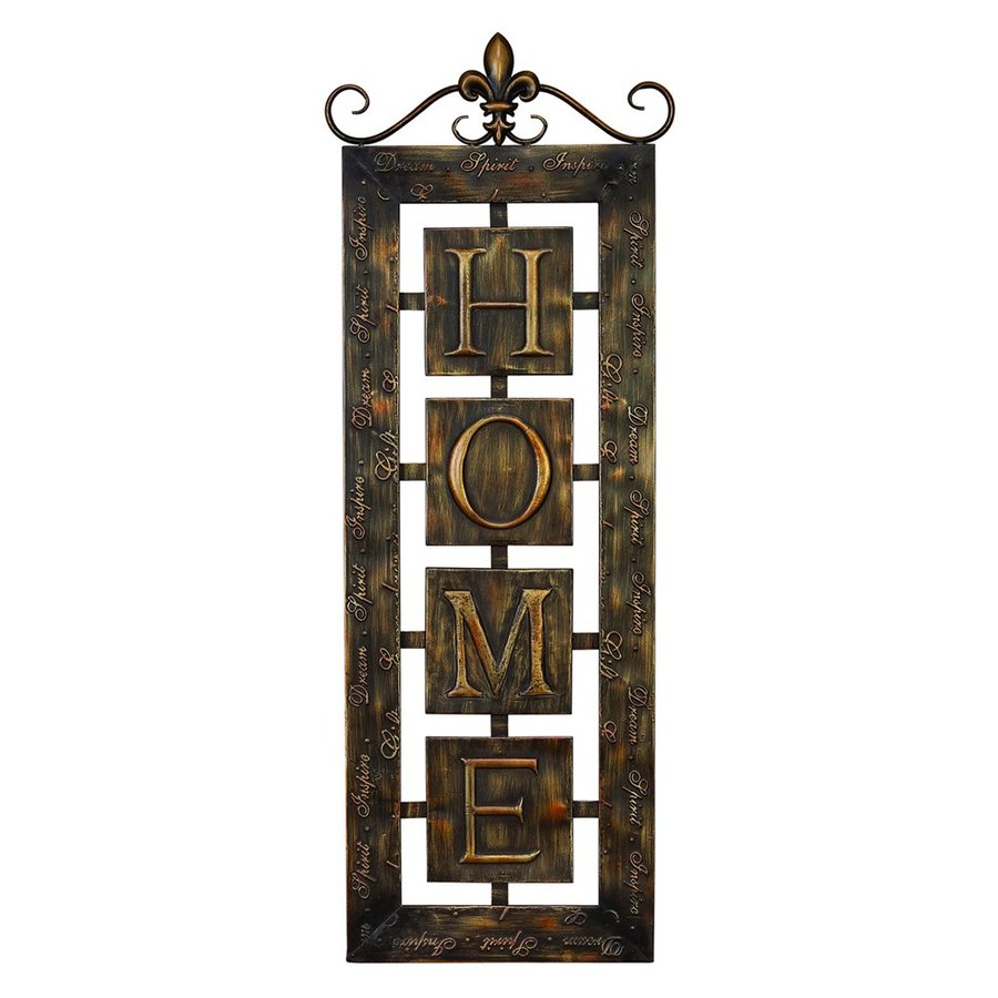 Woodland Imports 15in W x 39in H Frameless Metal Home Sign Wall Art