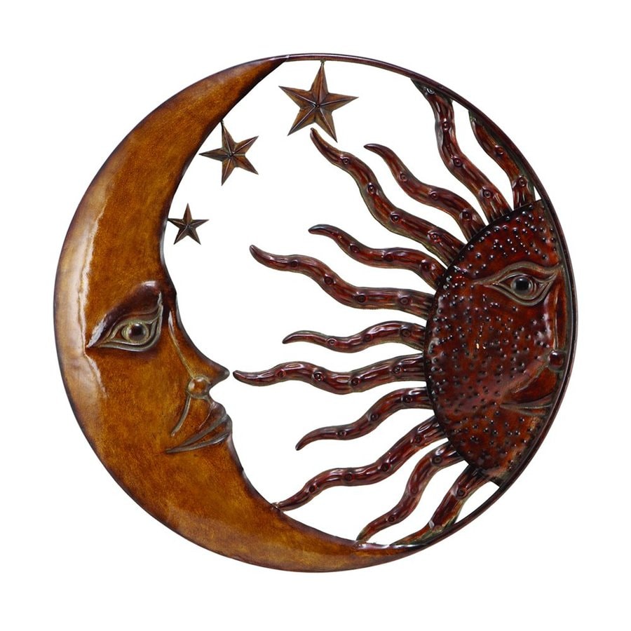 Woodland Imports 21 In W X 21 In H Frameless Metal Sun And Moon Sculptural Wall Art In The Wall Art Department At Lowes Com