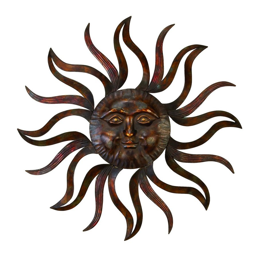Woodland Imports 35 In W X H Frameless Metal Sun Woodland Imports 35 In W X H Frameless Metal Sun Sculptural Wall