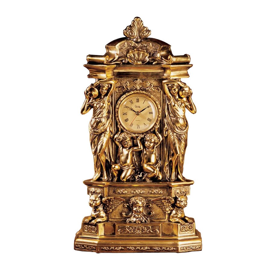 Design Toscano Design Toscano Ky5026 Faux Antique Gold Chateau Chambord Table Clock Faux Antique Gold Clock At Lowes Com