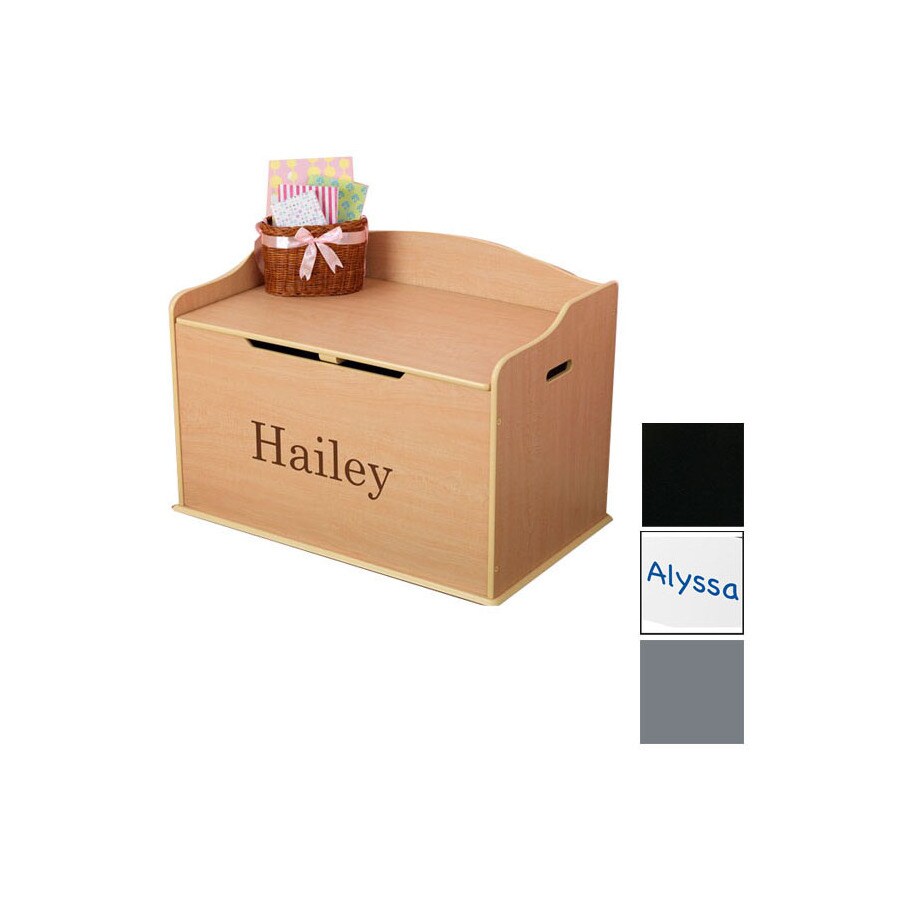 KidKraft Personalized Austin Gray Rectangular Toy Box in the Toy Boxes department at