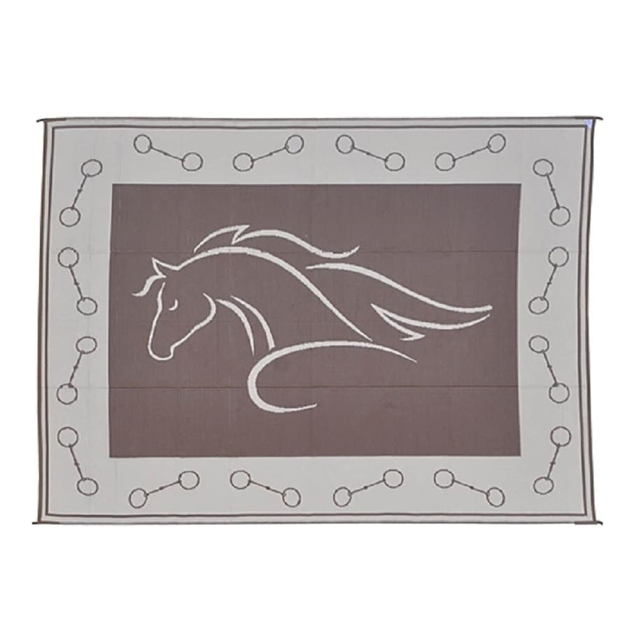 Patio Mats Horse Profile Rectangular Brown Animals Indoor Outdoor