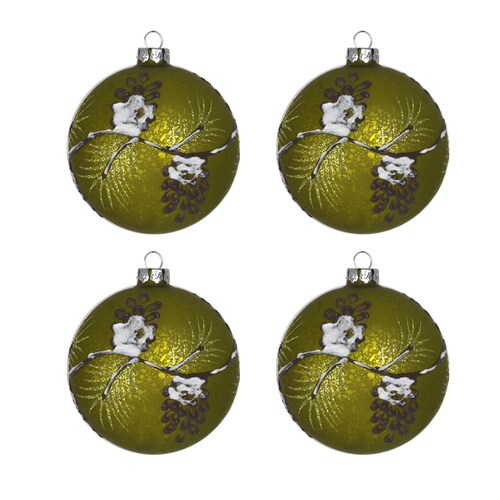 Holiday Living Green Ornament Set at