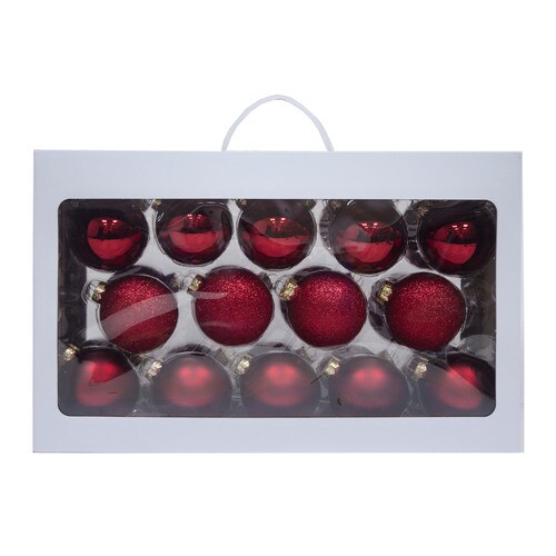 Holiday Living 28-Pack Red Ball Ornament Set at Lowes.com