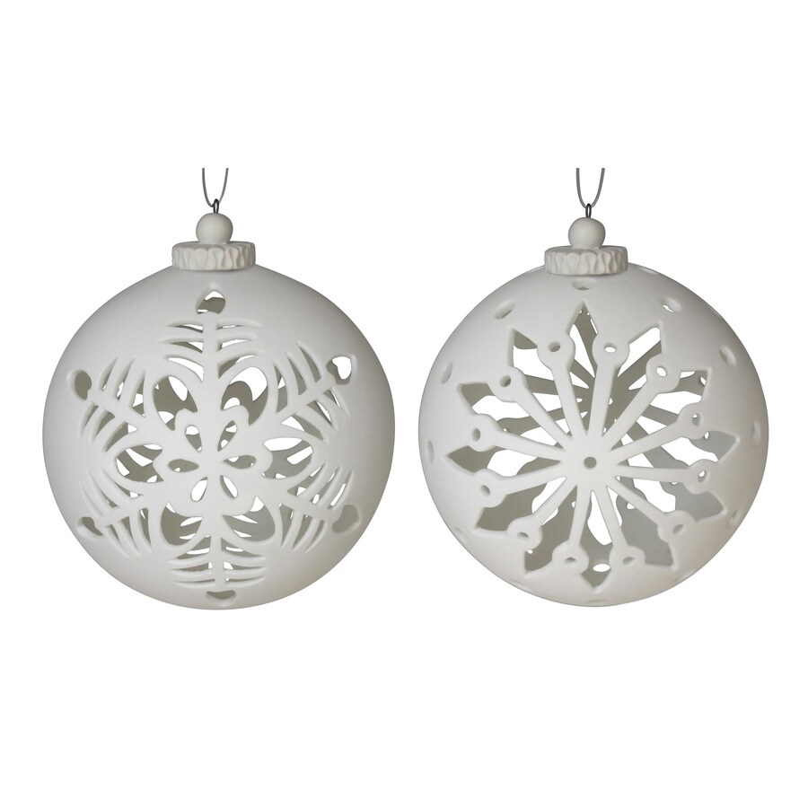 Allen + roth 2-Pack White Ornament Set at Lowes.com