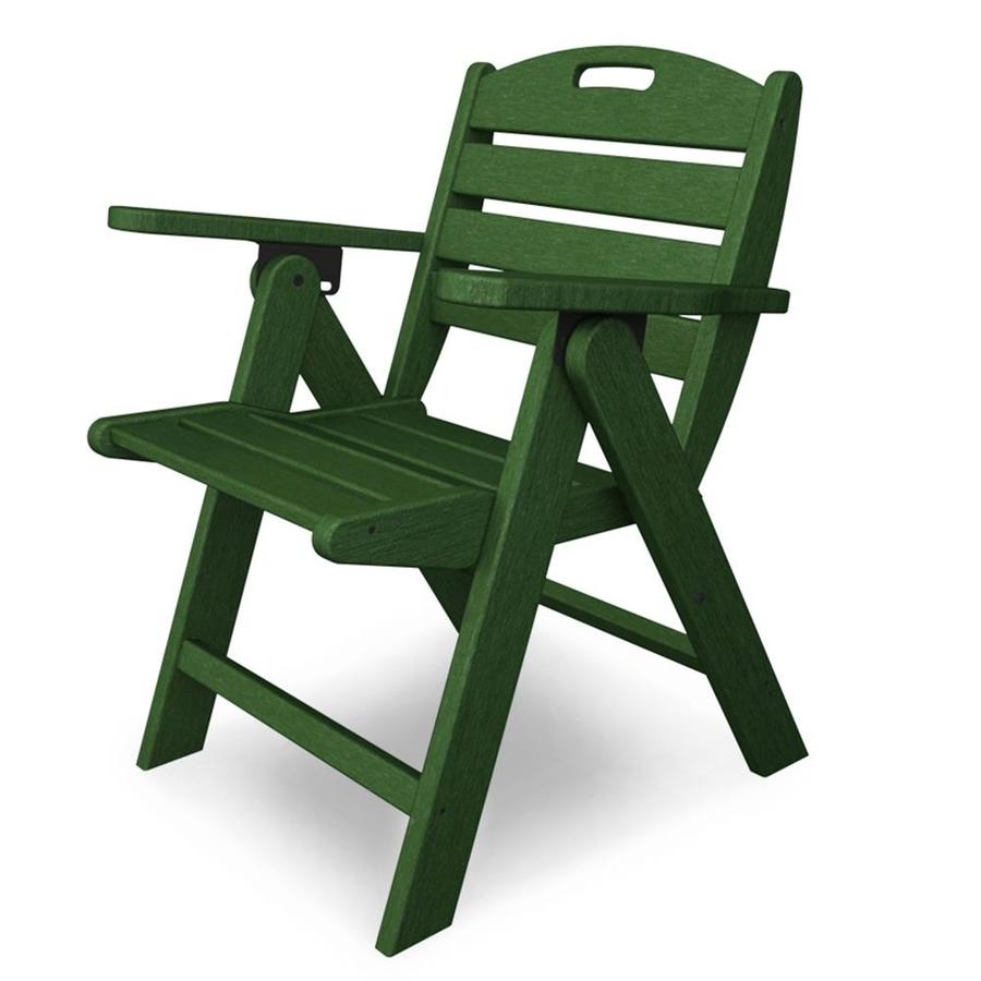 POLYWOOD NCL32GR Nautical Folding Plastic Dining Chair with Slat Seat