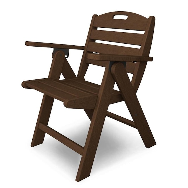 POLYWOOD NCL32MA Nautical Folding Plastic Dining Chair with Slat Seat