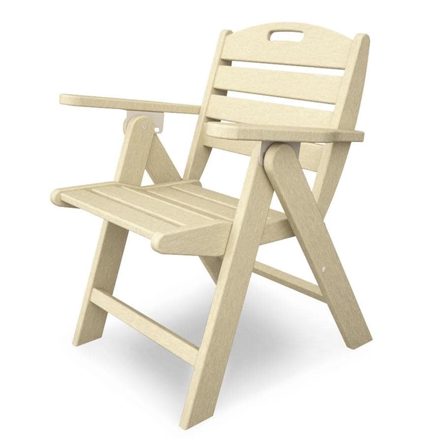POLYWOOD NCL32SA Nautical Folding Plastic Dining Chair with Slat Seat