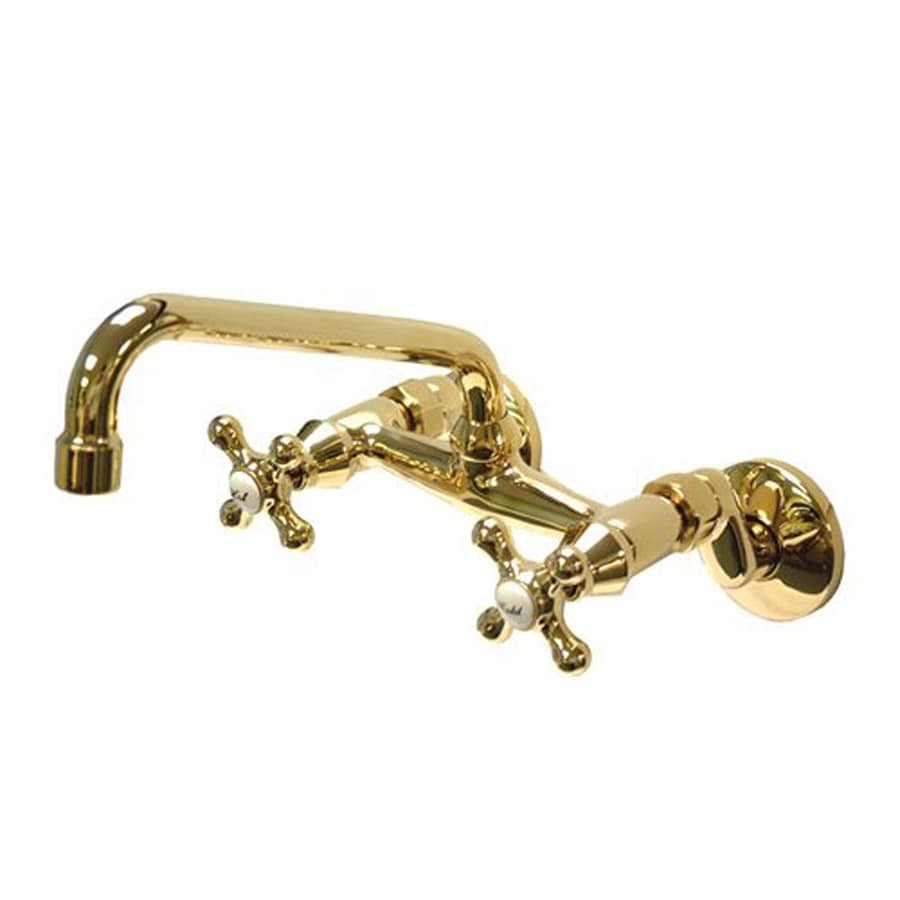 Shop Elements Of Design Polished Brass 2 Handle Wall Mount Low Arc