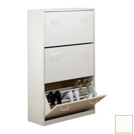 Wood Shoe Racks Organizers At Lowes Venture Horizon White Wood Shoe Storage
