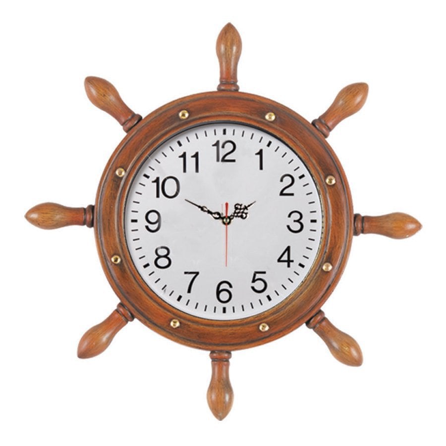 RAM Gameroom Products Captains Wheel Analog Round Outdoor Wall Clock at ...