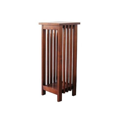Wayborn Furniture Flower 30in Brown Indoor Square Wood Plant Stand at