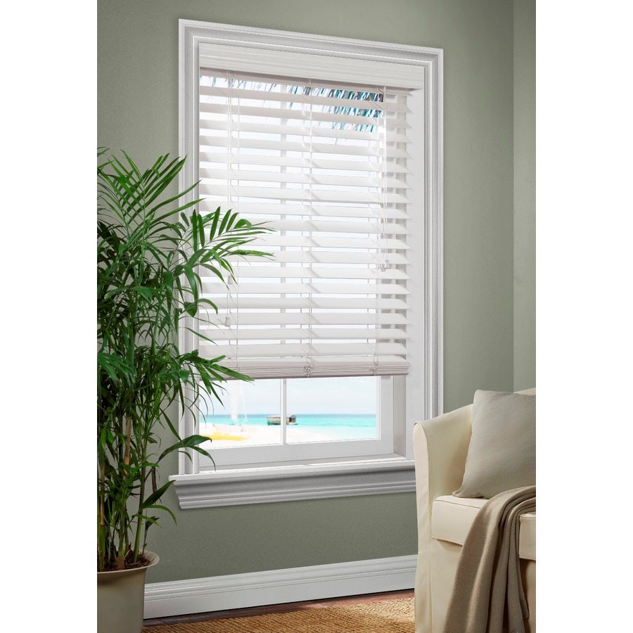 Allen + roth 2.5-in White Faux Wood Room Darkening ...