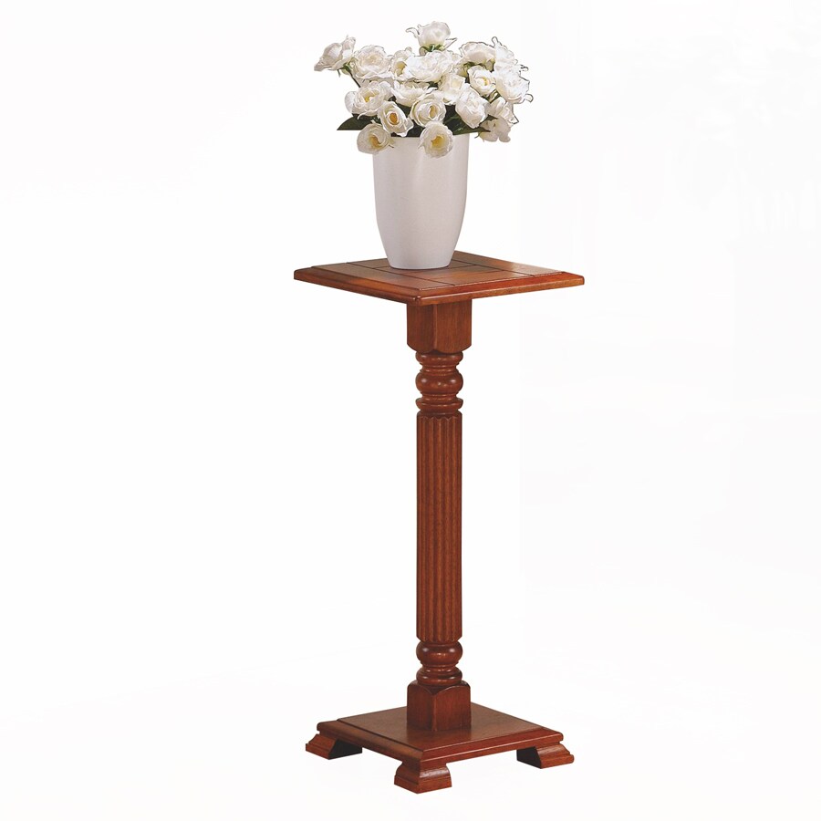 Monarch Specialties 28in Dark Oak Wood Square Plant Stand
