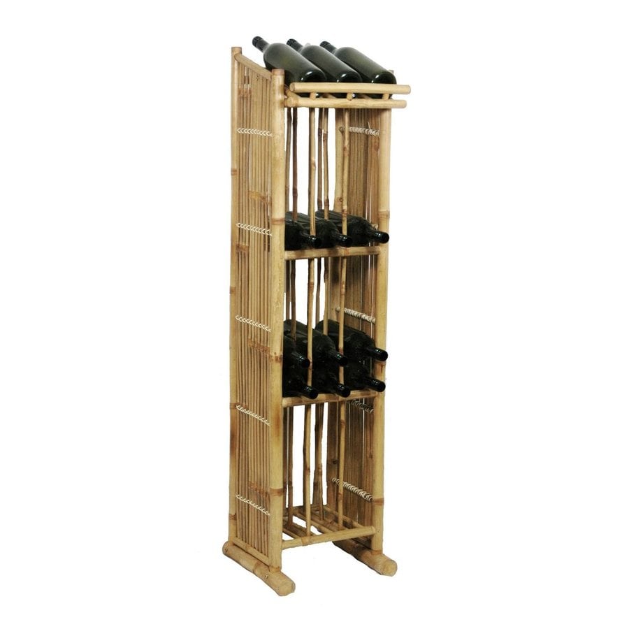 Bamboo 54 Natural Freestanding Wine Rack at