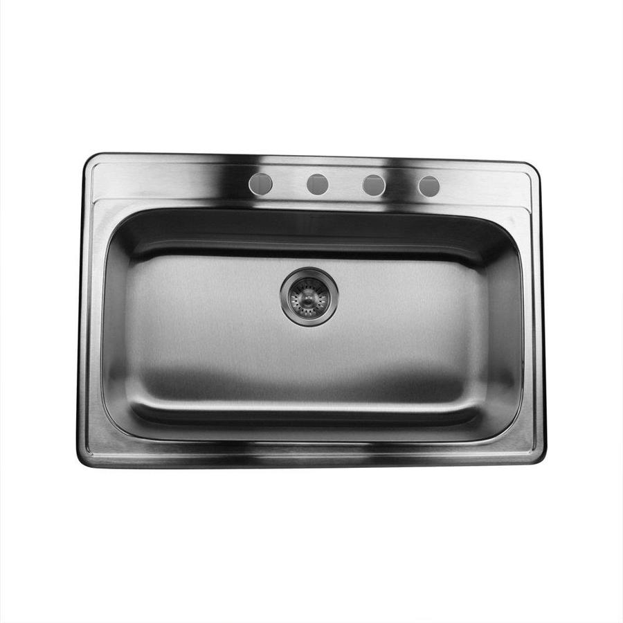 Nantucket 33 In X 22 In Satin Single Basin Stainless Steel Drop In 4