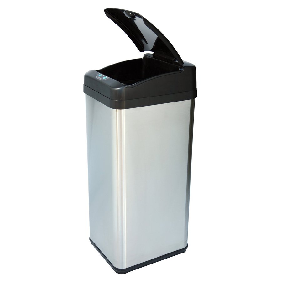 Shop ITouchless 13 Gallon Stainless Steel Metal Touchless Trash Can   4738788 