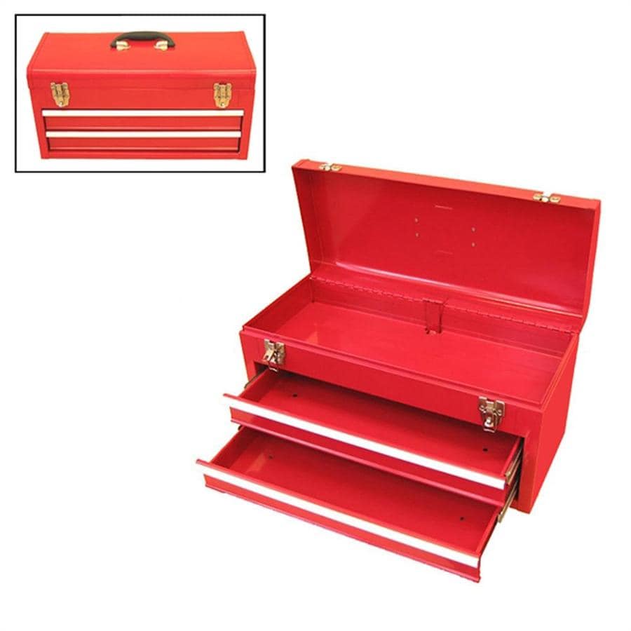 Excel 20 1 In 2 Drawer Steel Lockable Tool Box Red At