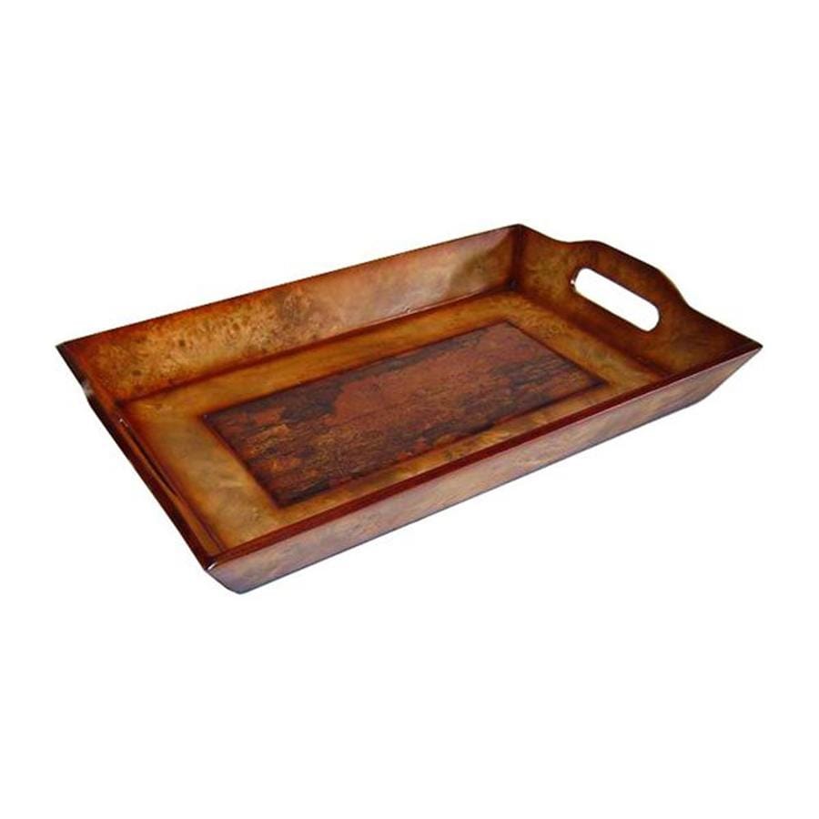 Shop Cheung's 16.25-in x 10.25-in Brown Wood Rectangle Serving Tray at ...