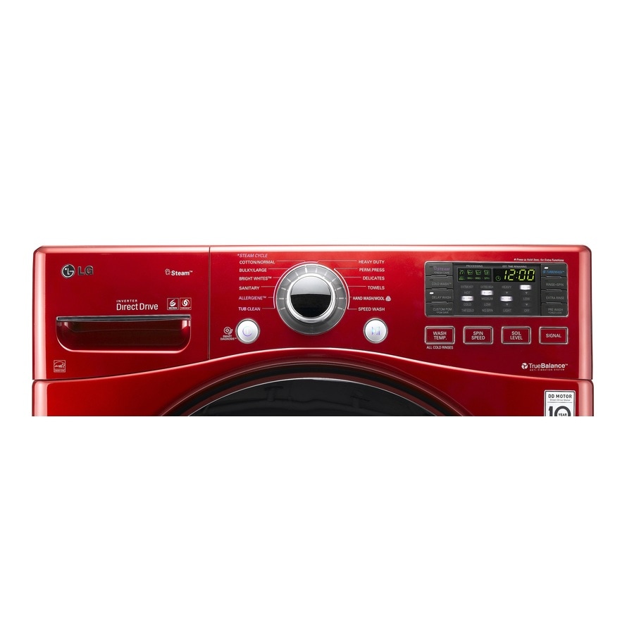 LG 4-cu ft High Efficiency Stackable Steam Cycle Front-Load Washer (Wild  Cherry Red) ENERGY STAR at