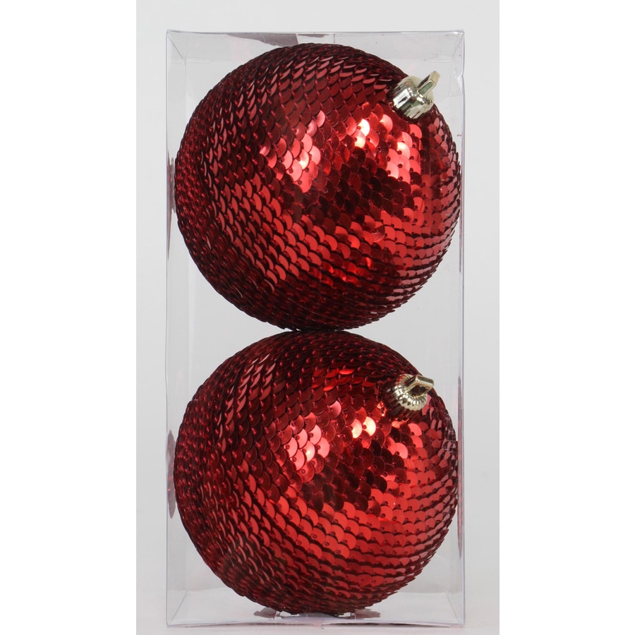 Shop Holiday Living 2-Pack Red Sequence Christmas Bulb Ornament Set at ...