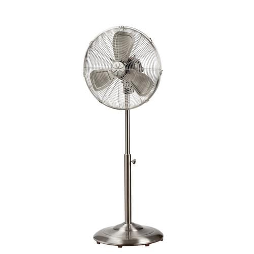 Utilitech 16-in 3-Speed Indoor Brushed Nickle Stand Fan in the Portable ...