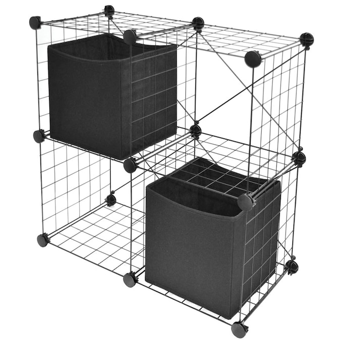 Wire Closet Shelves Department At, Metallic 4 Cube Wire Storage Shelves