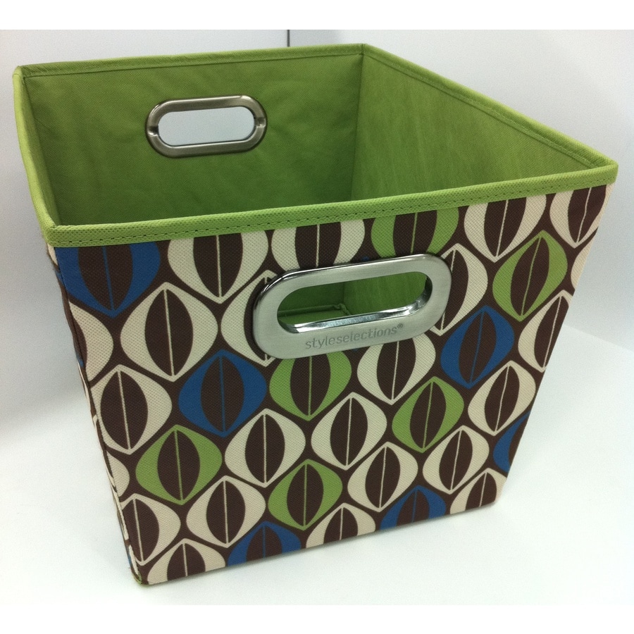 Style Selections HD-138464C 12-in W x 10-in H x 14-in D Geo Print Fabric Stackable Milk Crate