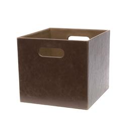 Faux Leather Storage Bins Baskets At Lowes Vintage 11 69 In W X 9 H 10 D Dark