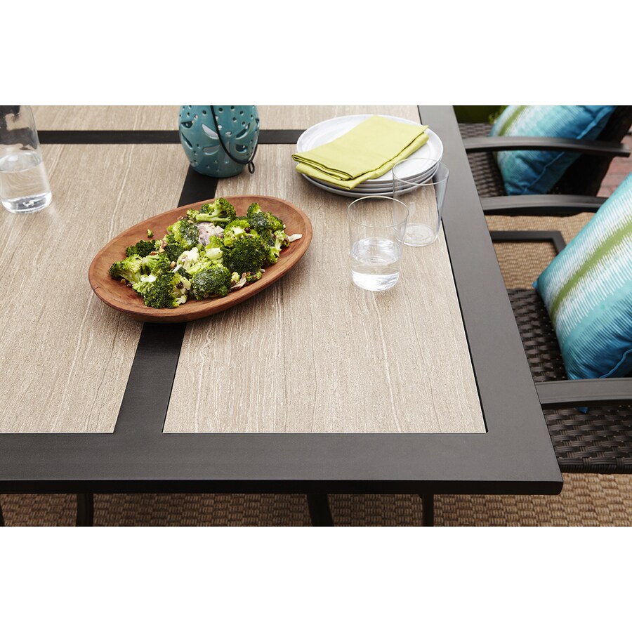 Garden Treasures Folcroft Rectangle Outdoor Dining Table 39.84-in