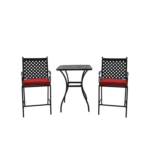 Garden Treasures Yorkford Yorkford 3Piece Black Steel Dining Patio
