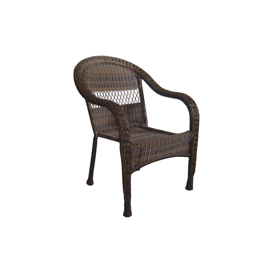 Shop Garden Treasures Severson Brown Wicker Stackable Patio Dining Chair at