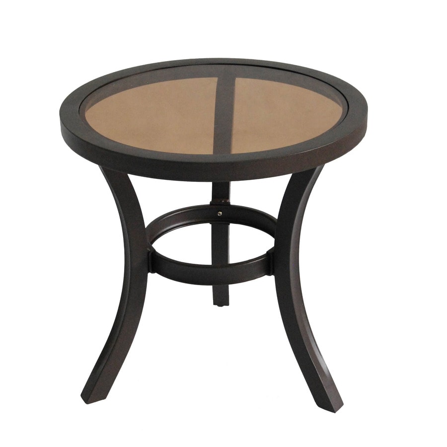 Allen + roth Belsay 19.88in x 19.88in Dark Brown Steel Round Patio
