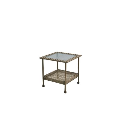 Glenlee Square Wicker Outdoor End Table 21.5in W x 21.5in L in the