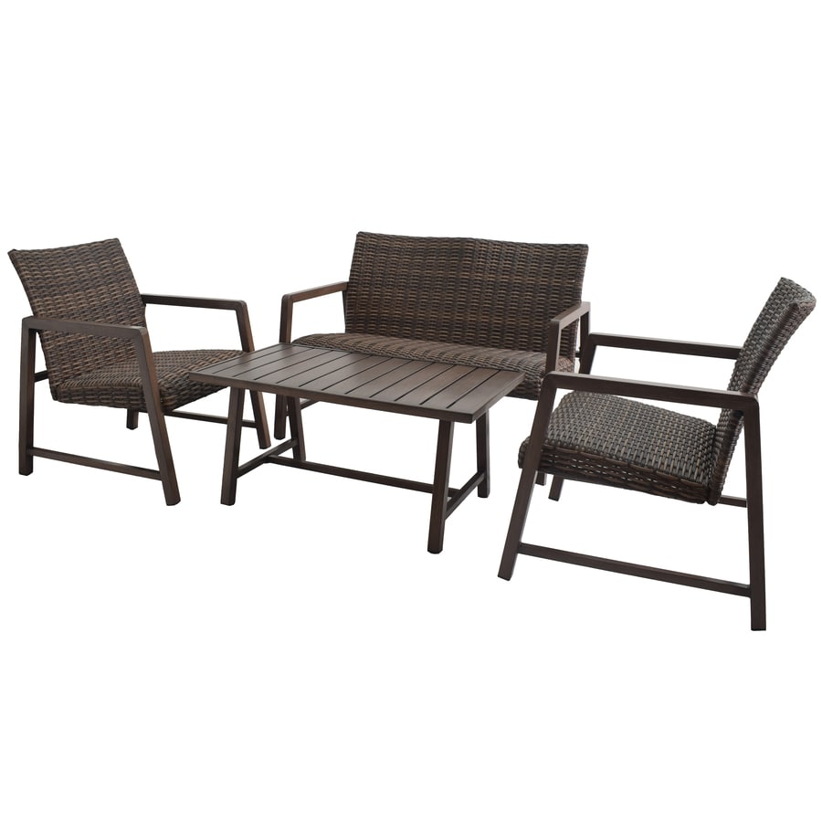Style Selections HAMBRIGHT 4-Piece Metal Frame Patio Conversation Set