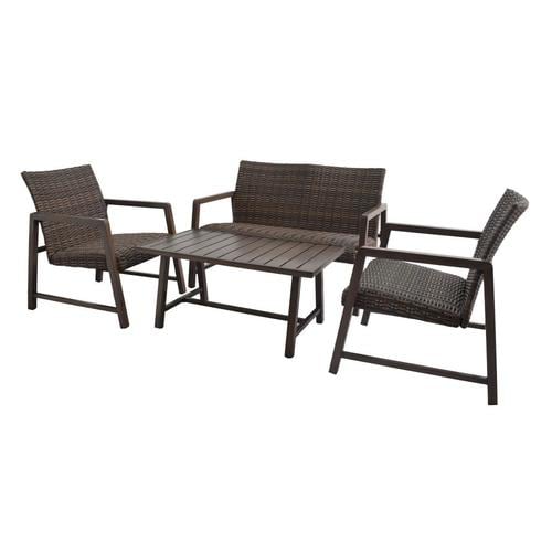 Style Selections HAMBRIGHT 4-Piece Metal Frame Patio Conversation Set