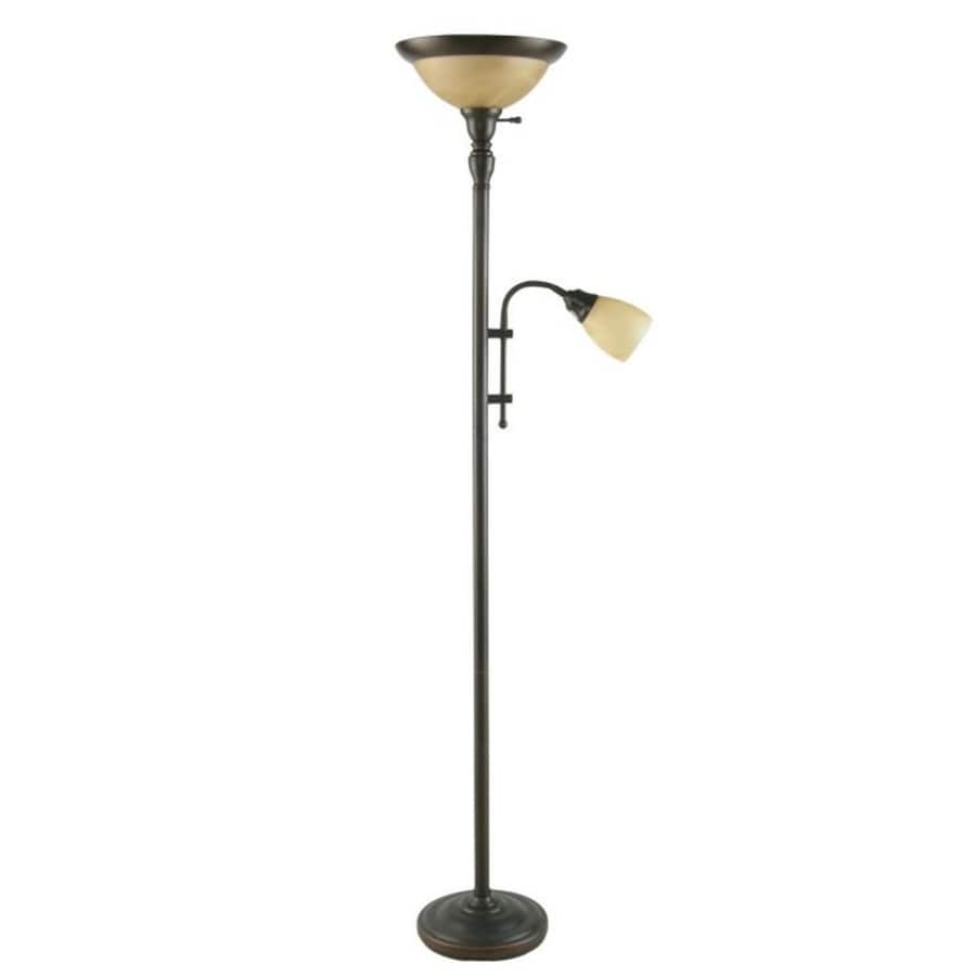 allen + roth 72.36-in Oil-Rubbed Bronze Torchiere with Reading Light Floor  Lamp in the Floor Lamps department at