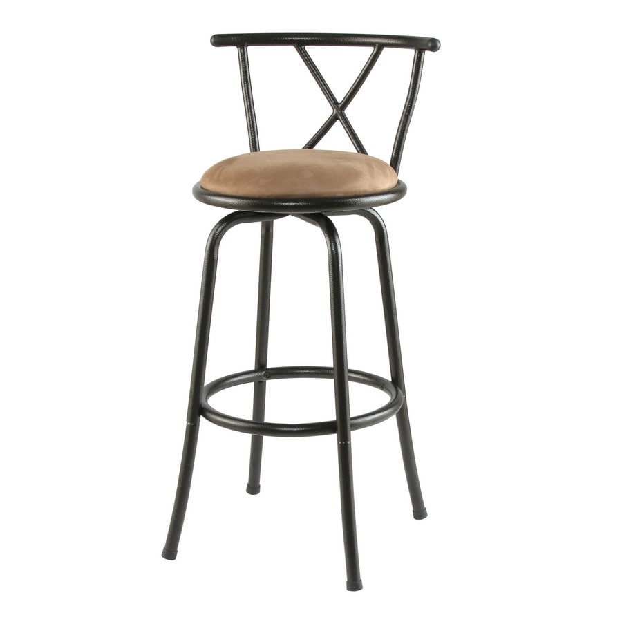Cooper Dark Champagne Bar height Upholstered Bar Stool with Back