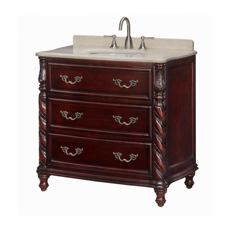 Allen + roth Avon Park 35.5in Walnut Single Sink Bathroom