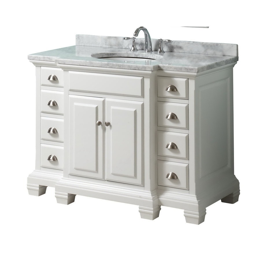 Shop allen + roth Vanover White Undermount Single Sink Bathroom ...