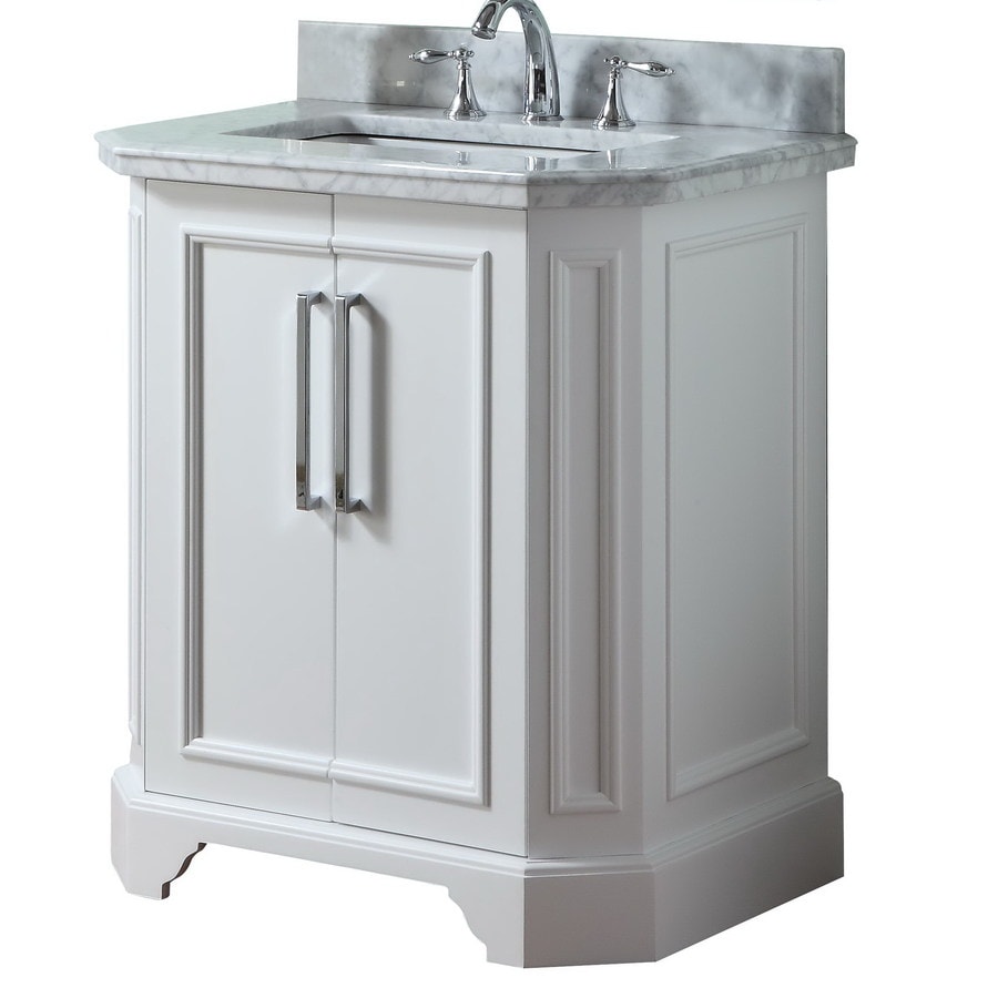 Shop allen + roth Delancy White Undermount Single Sink Bathroom ...