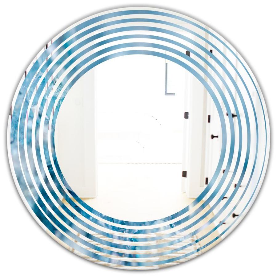 Designart Designart 'Blue crystals Agate' Modern Round Wall Mirror ...